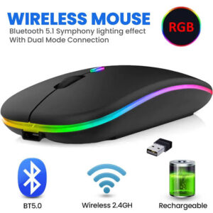 HP Wireless RGB Bluetooth Rechargeable Slim Mouse (Dual Mode)