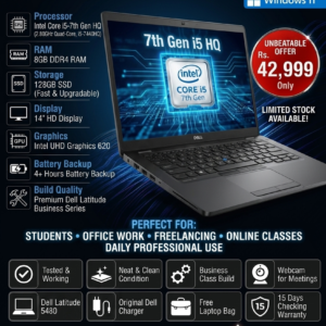 Dell Latitude 5480 | Intel Core i5-7440HQ 2.80GHz Quad-Core Processor | 8GB DDR4 RAM | 128GB SSD